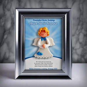 Aniołek w ramce - Pamiątka Chrztu (ml-ch01-s3d)
