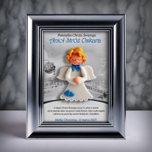 Aniołek w ramce - Pamiątka Chrztu (ml-ch03-s3d)