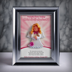 Aniołek w ramce - Pamiątka Chrztu (ml-dz01-s3d)