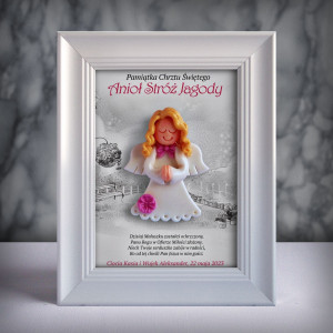 Aniołek w ramce - Pamiątka Chrztu (ml-dz02-b3d)
