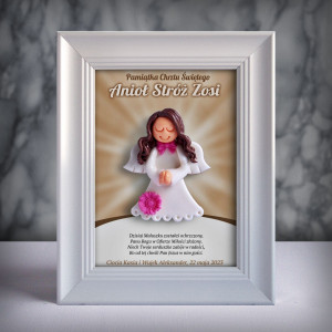 Aniołek w ramce - Pamiątka Chrztu (ml-dz04-b3d)