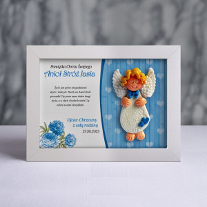 Aniołek w ramce - Pamiątka Chrztu (pz-cd-ch01-sk2-tn)