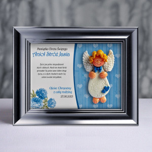 Aniołek w ramce - Pamiątka Chrztu (pz-s3d-cd-ch01-sk2-tn)