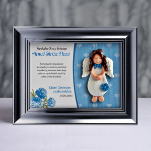 Aniołek w ramce - Pamiątka Chrztu (pz-s3d-cd-dz04-sk1-tn)