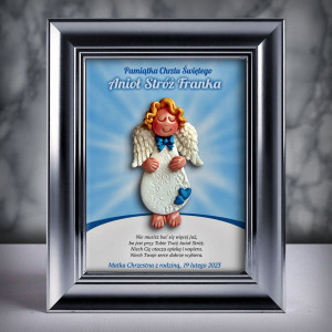 Aniołek w ramce - Pamiątka Chrztu (s3d-cd-ch01-sk1)