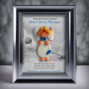 Aniołek w ramce - Pamiątka Chrztu (s3d-cd-ch05-sk2)