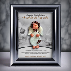 Aniołek w ramce - Pamiątka Chrztu (s3d-cd-ch16-sk1)