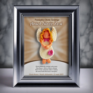 Aniołek w ramce - Pamiątka Chrztu (s3d-cd-dz02-sk2)