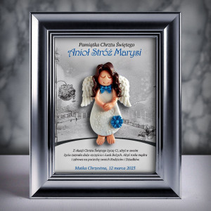 Aniołek w ramce - Pamiątka Chrztu (s3d-cd-dz24-sk1)