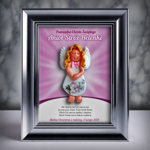 Aniołek w ramce - Pamiątka Chrztu (s3d-cd-dzd01-sk2)