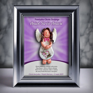 Aniołek w ramce - Pamiątka Chrztu (s3d-cd-dzd07-sk2)