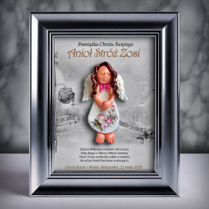 Aniołek w ramce - Pamiątka Chrztu (s3d-cd-dzd09-sk1)