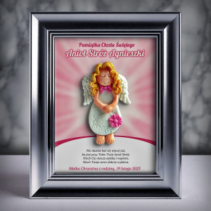 Aniołek w ramce - Pamiątka Chrztu (s3d-cd-dzo1-sk1)