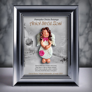 Aniołek w ramce - Pamiątka Chrztu (s3d-cd-dzo9-sk1)