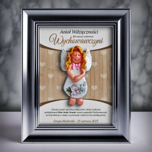 Aniołek w ramce srebrnej 3D dla wychowawczyni (cd-decu-dz01-sk2)