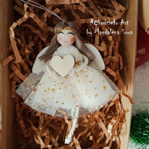 Aniołek z serduszkiem, Aniołek zawieszka, Anioł na prezent