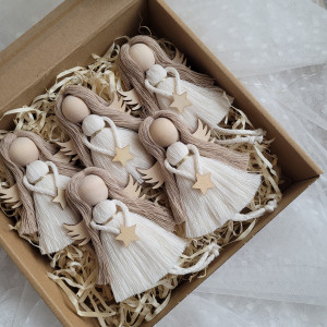 Aniołki na choinkę świąteczne ozdoby boho