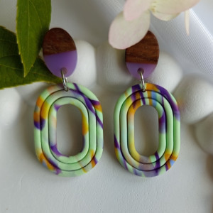 "Ariana II" - kolczyki z gliny polimerowej.