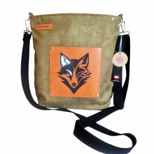 Artystyczna leśna wegańska torebka z lisem styl Dark Academia