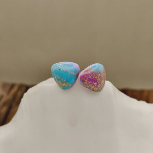 Aurora – kolczyki z glinki polimerowej z efektem złotego pyłu