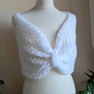 Ażurowa etola do sukienki ślubnej. Handmade.