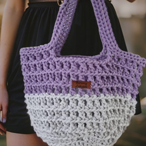 Ażurowa shopperka ze sznurka na szydełku handmade TSa01-02