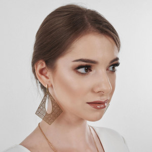 Ażurowe kolczyki w kształcie rombu Filipa c991