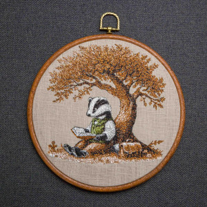 Badger Book Lover, haft w oprawie 20 cm