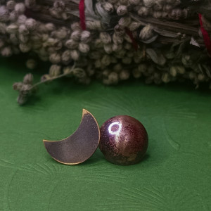 Balans 2, kolczyki sztyfty z miedzi.