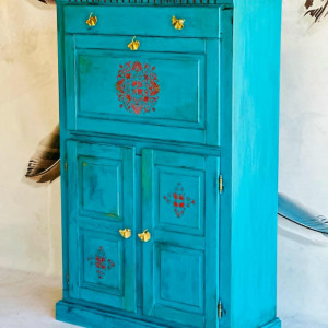 Barek, szafka kolorowa, styl boho, meble artystyczne, unikat, art