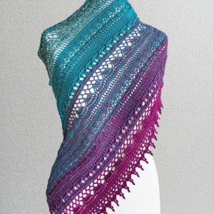 Bawełniana chusta ombre w morskich tonach