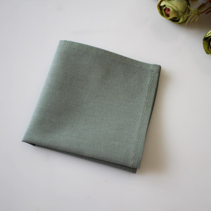 Bawełniana poszetka wypustka butonierka szałwia