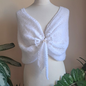 Biała etola. Handmade.