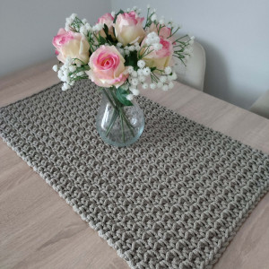 Bieżnik szydełkowy ze sznurka prostokątny 35cmx65cm