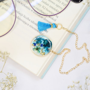 Biżuteryjna zakładka do książki  - błękitna laguna