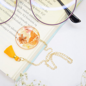 Biżuteryjna zakładka do książki  - pomarańcz