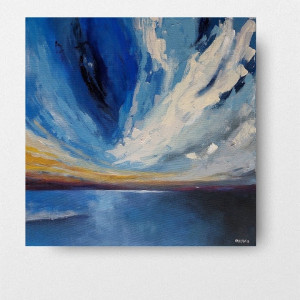 Błękit nocy -obraz akrylowy 40/40 cm.