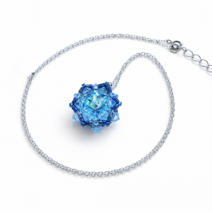 Błękitny Naszyjnik "Aqua Bohemica Maxima" z kryształów Preciosa