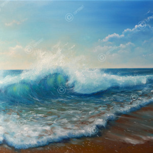Błękitny Ocean - Olej na Płótnie