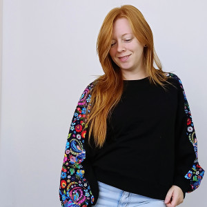 Bluza damska LOVA  łowicki czarny