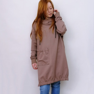 Bluza damska oversize LUMA  brązowa