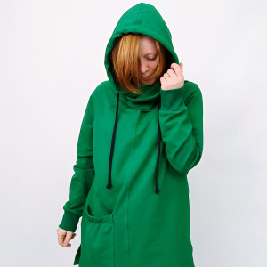 Bluza damska oversize Luma zielona krótka