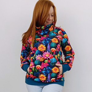 Bluza damska z kominem  kaktusy