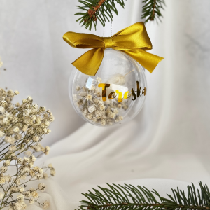 BOMBKA na choinkę z IMIENIEM ozdoba świąteczna na prezent NIETŁUKĄCA