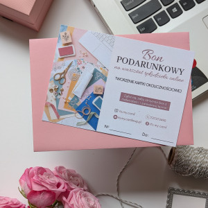Bon podarunkowy na online warsztat tworzenia kartek okolicznościowych