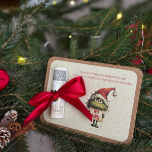 Bon podarunkowy świąteczny z miejscem  na gotówkę