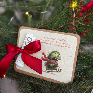 Bon świąteczny z miejscem na pieniądze