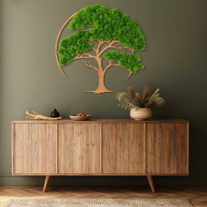Bonsai drzewo życia  mech chrobotek dekoracja ażurowa obraz