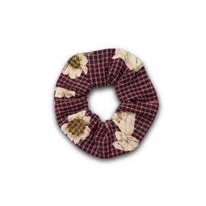 Bordowa gumka scrunchie, upcycling