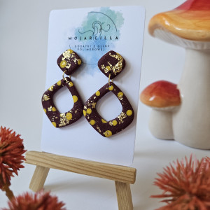 Bordowe jesienne kolczyki alladynki